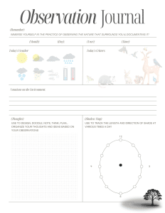 Observation Journal Page from UpRooted Greens