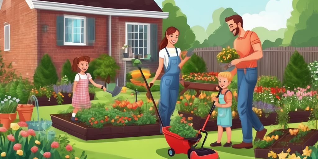 home gardening tips happy family backyard