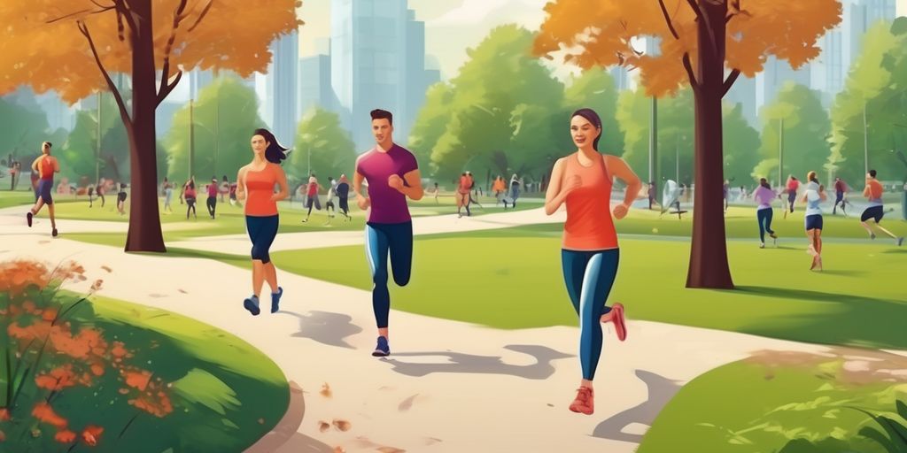 people exercising outdoors in a park