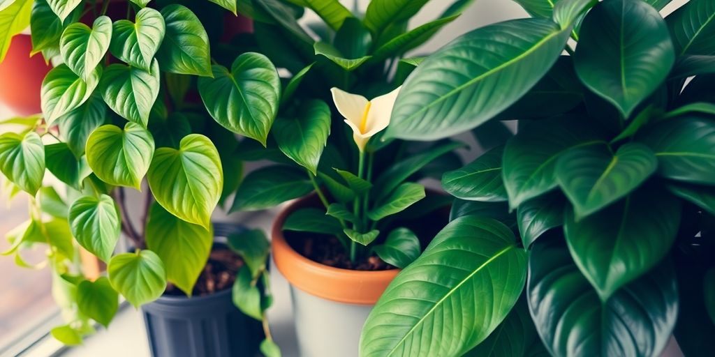 Indoor garden with house plants beginning with P.