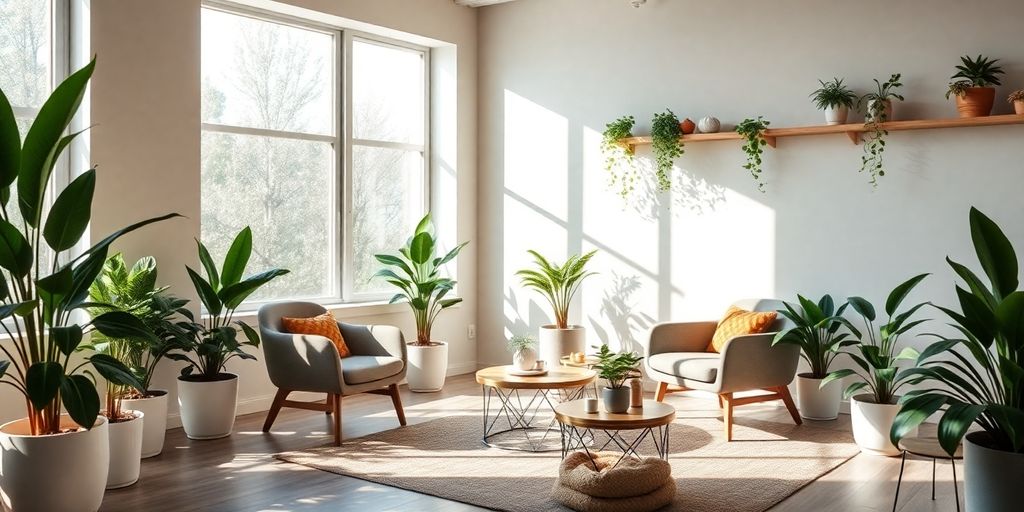 Cozy consultation space with natural light and plants.